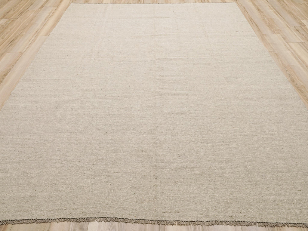 8x10 Ft Beige Kilim Rug - Handwoven Afghan Wool Rug