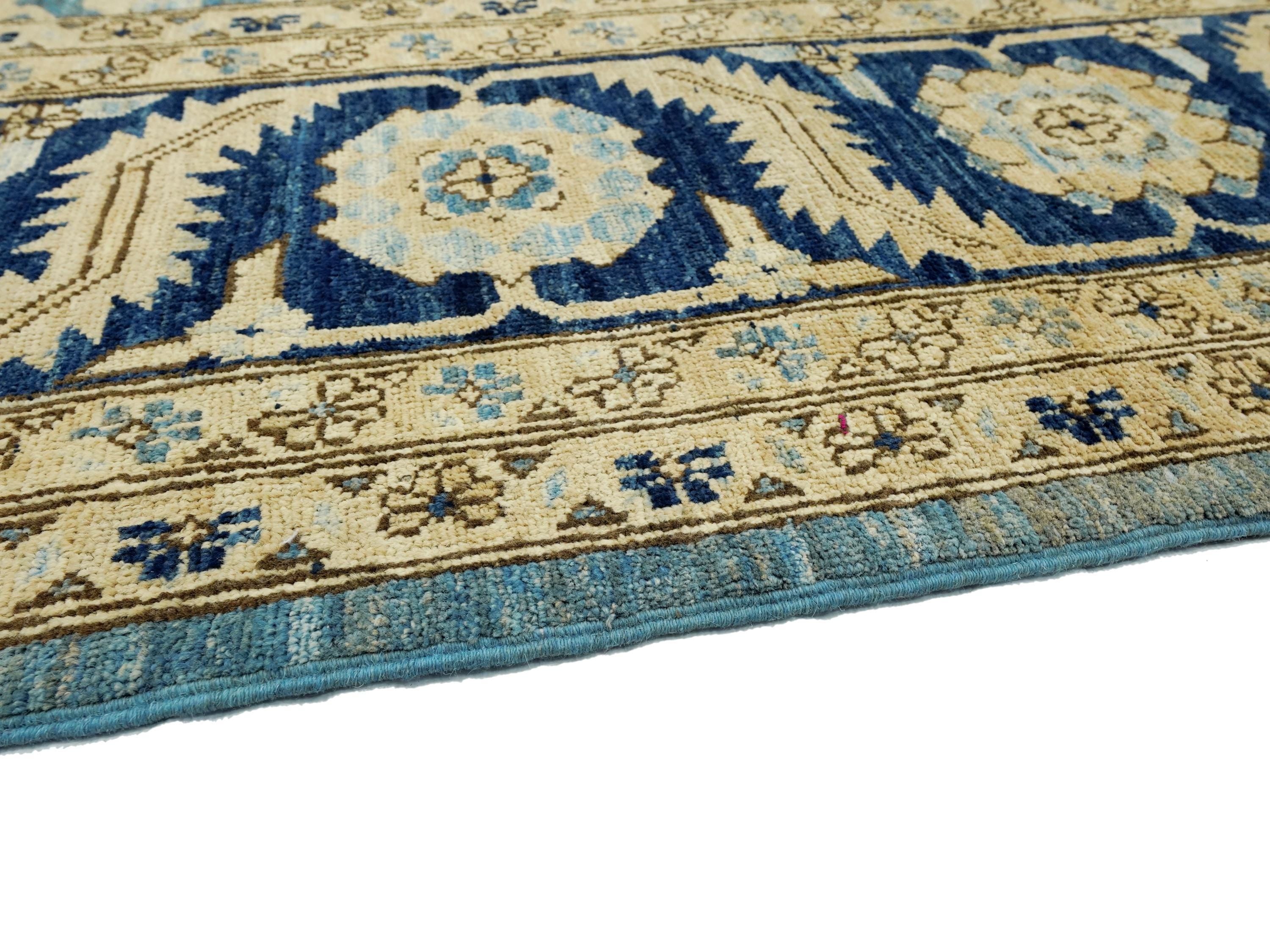 12x17 Ft Blue Serapi Rug - Afghan Antique Rug - Persian Design