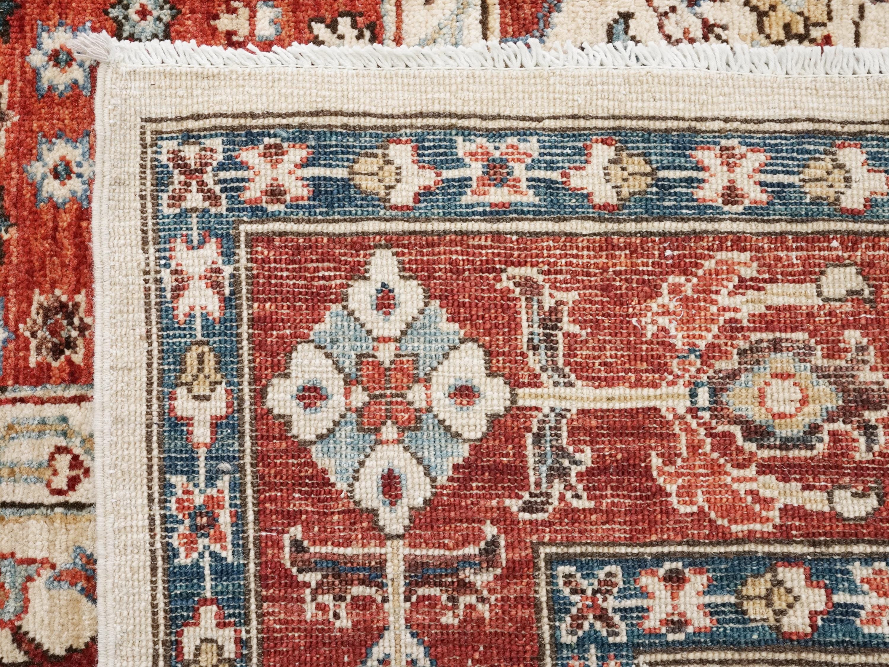 5x7 Ft Hand Knotted Red Heriz Rug - Wool Oriental Rug