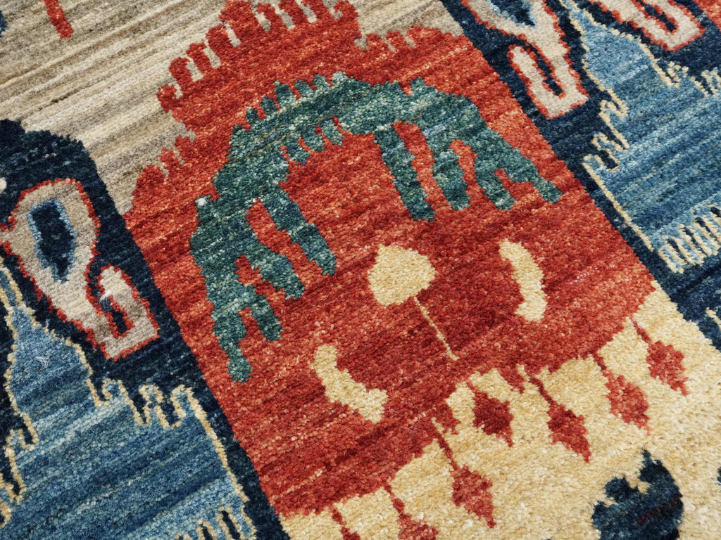 10 Ft Colorful Gabbeh Runner Rug - Hand Knotted Wool Hallway Rug