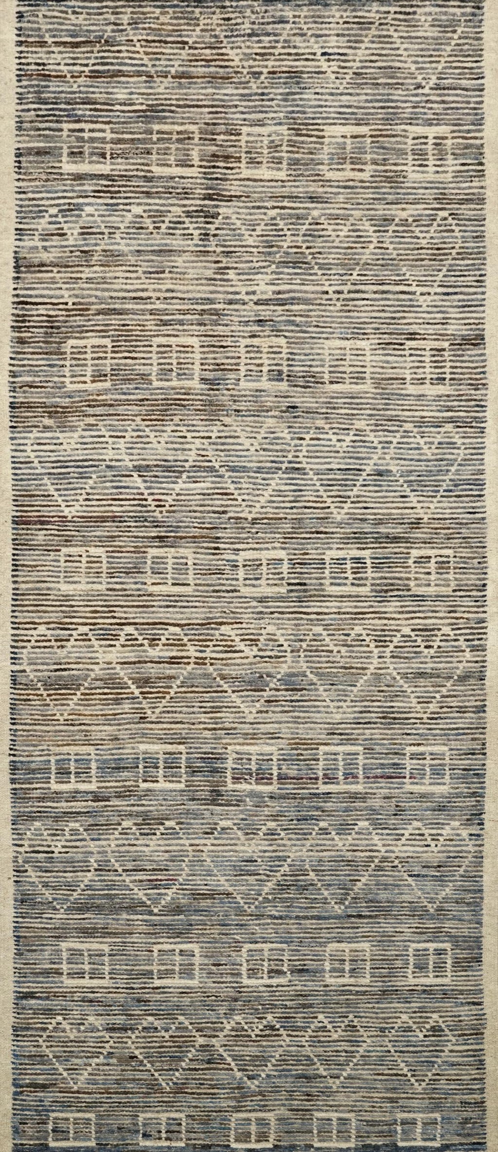 10 Ft Blue Moroccan Runner Rug - Afghan Wool Rug