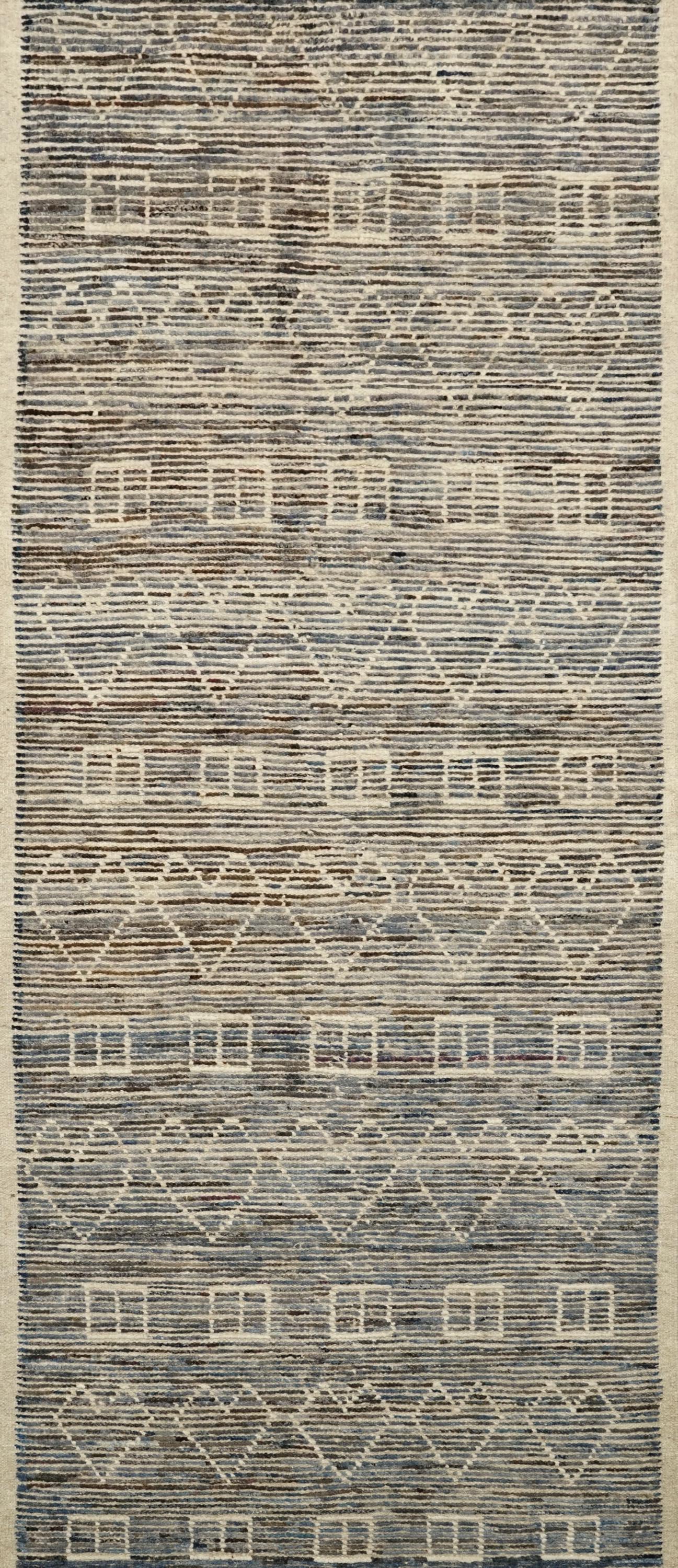 10 Ft Blue Moroccan Runner Rug - Afghan Wool Rug