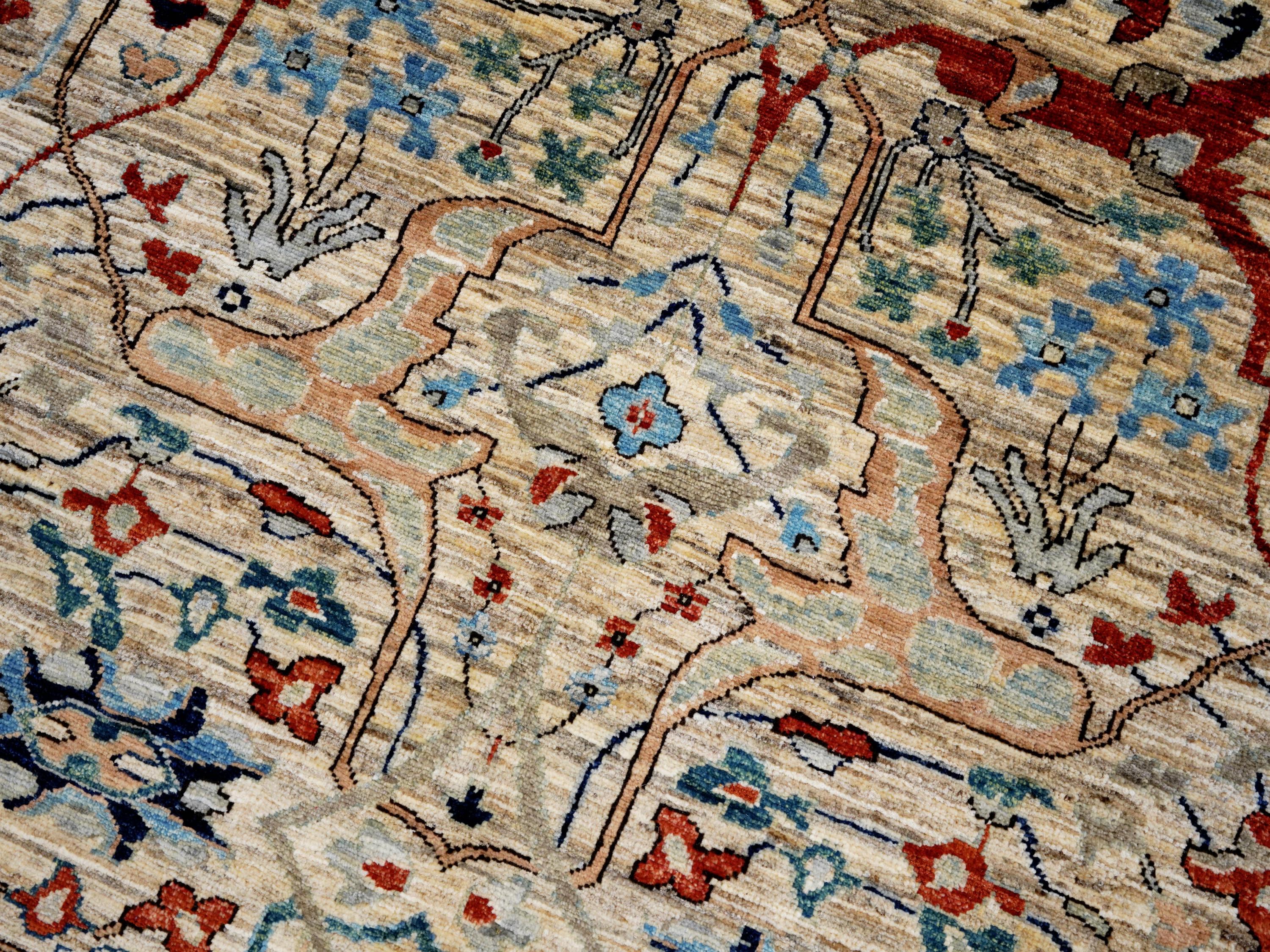 6x8 Ft Light Brown Bidjar Rug - Hand Knotted Oriental Area Rug