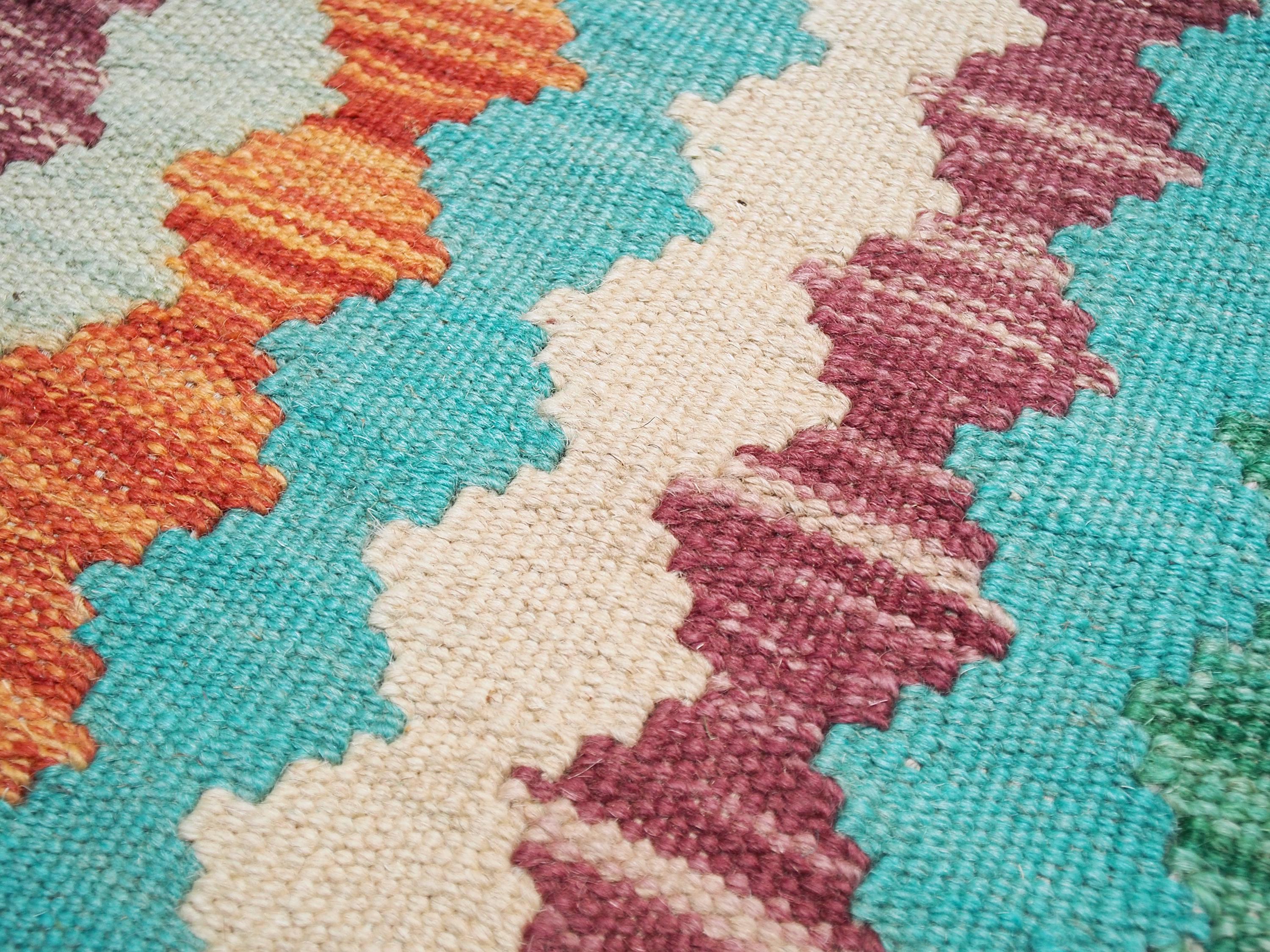 6x8 Ft Maimana Kilim Rug - Colorful Afghan Flat Weave