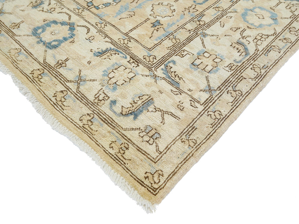 6x9 Ft Hand Knotted Bidjar Rug - Beige & Blue Persian Antique