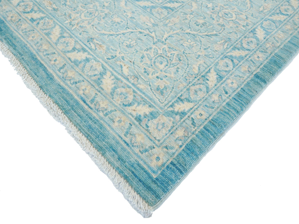 8x10 Ft Light Blue Serapi Rug - Hand Knotted Afghan Wool Rug