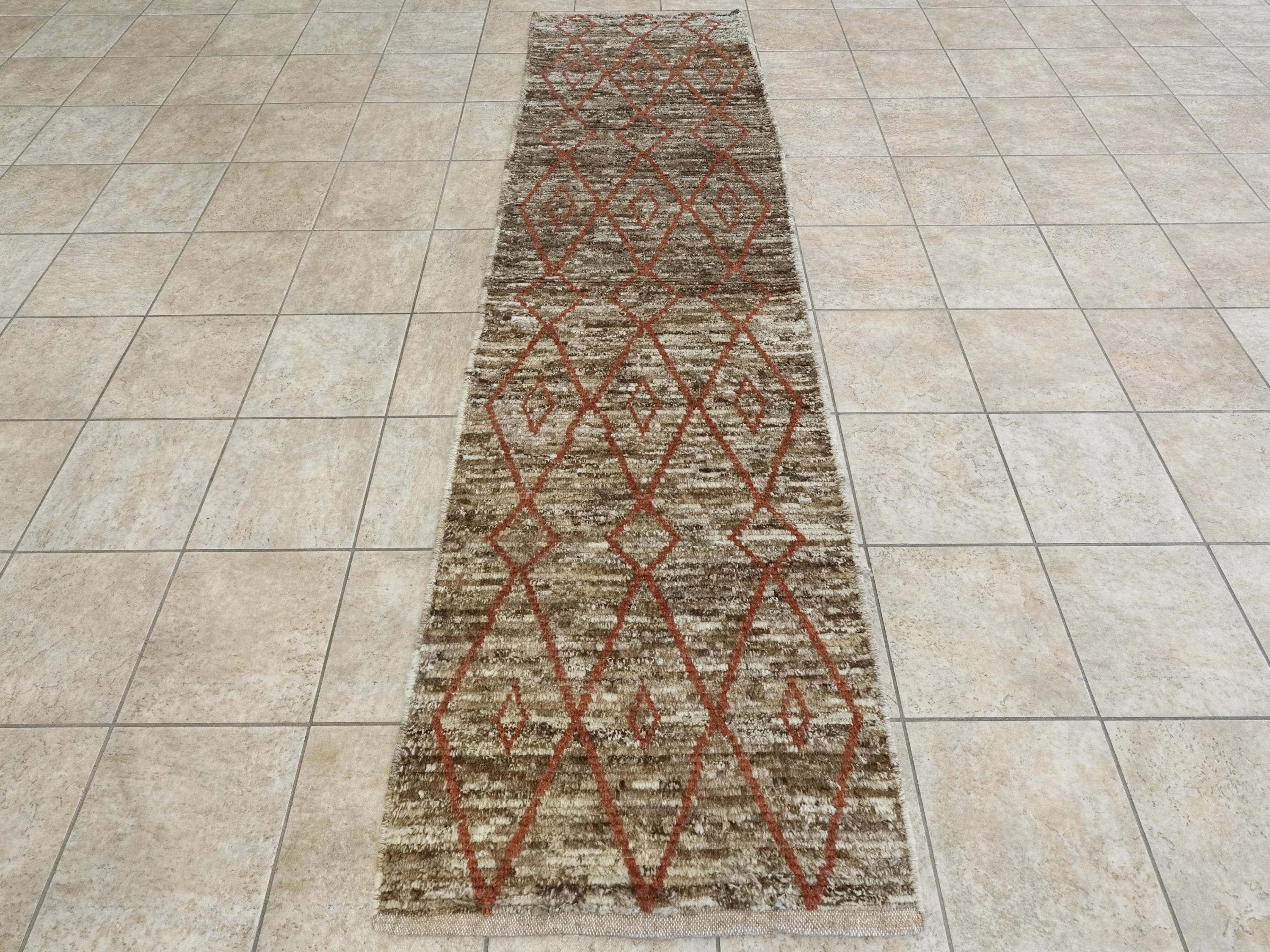 10 Ft Handmade Moroccan Runner Rug - Afghan Hallway Rug