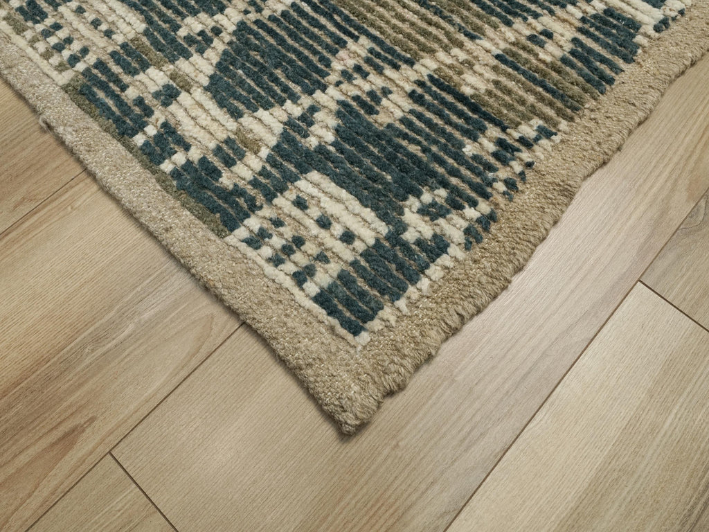 7x7 Ft Blue Moroccan Rug - Afghan Handmade Square Rug