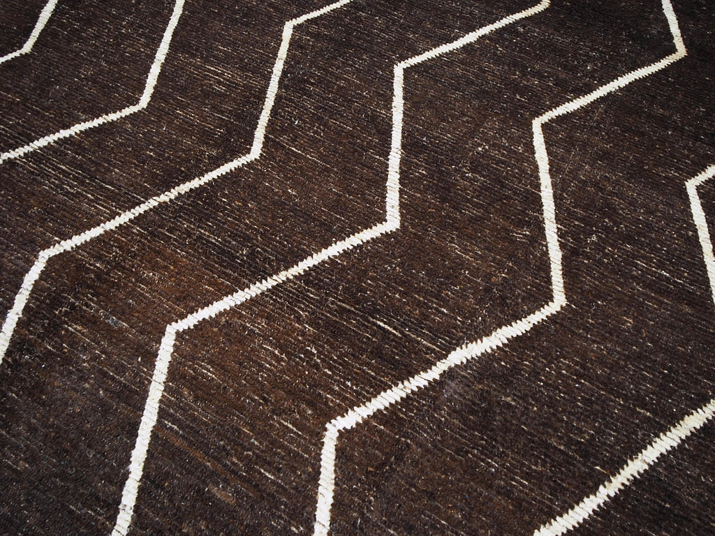 10x12 Ft Dark Brown Moroccan - Goat Hair Area Rug