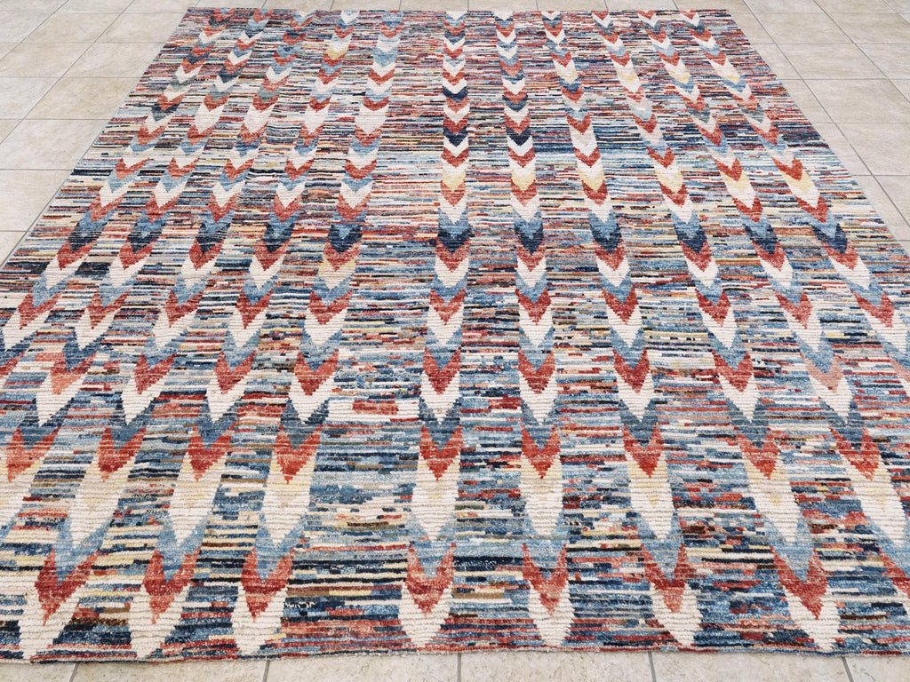 8x10 Ft Colorful Moroccan Rug -Afghan Handmade Wool Rug