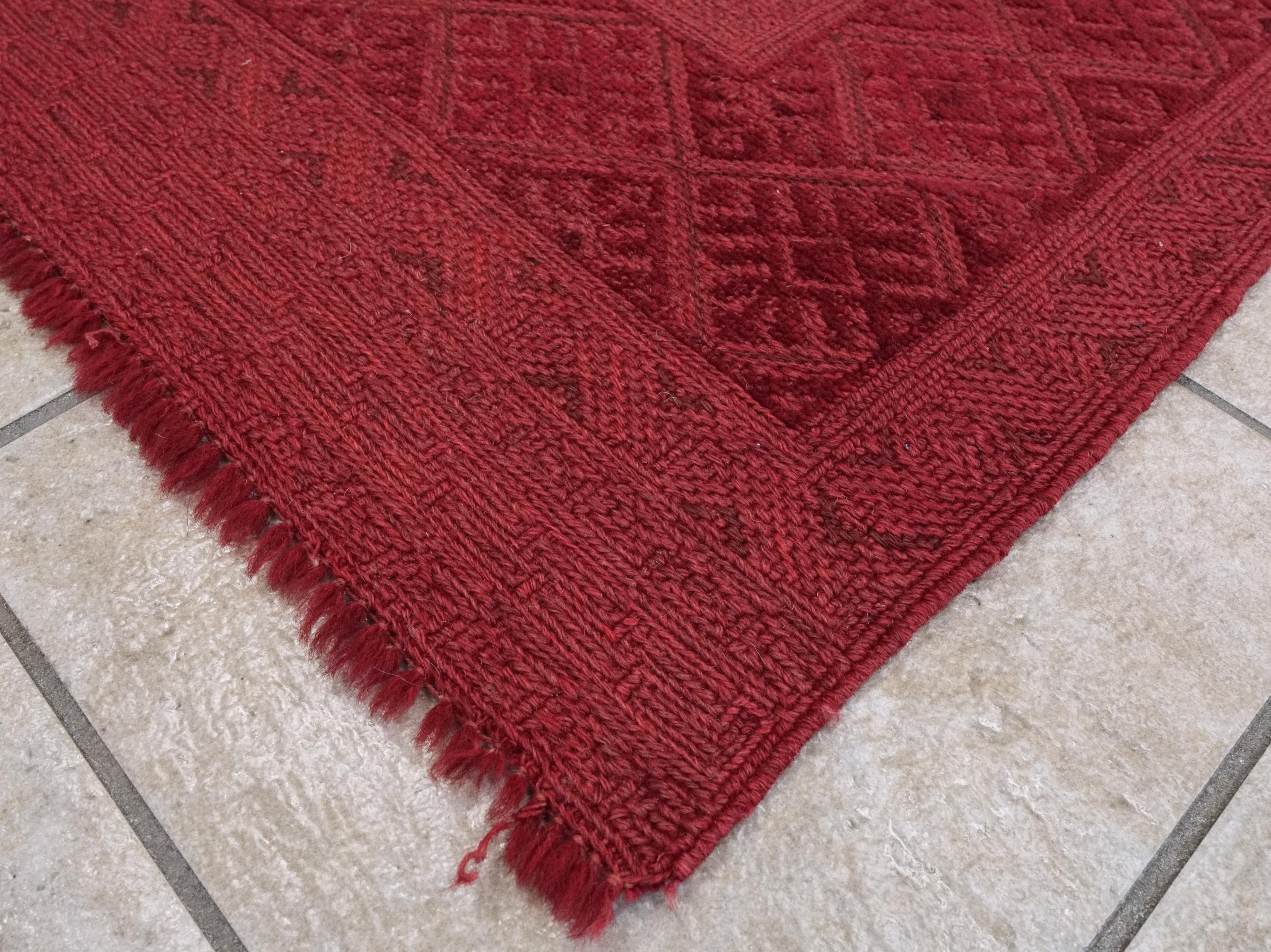 Red Tribal Kilim Rug - 6x8 Ft Hand-Knotted Afghan Wool, Vintage