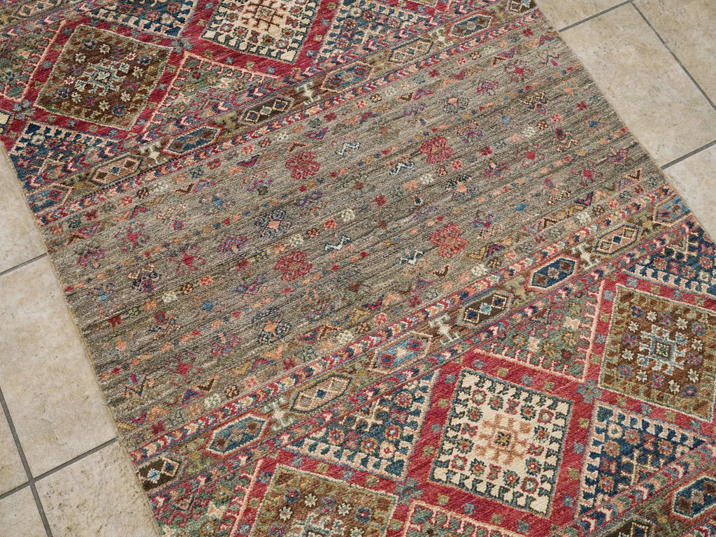 3x5 Ft Hand Knotted Khorjin Rug - Brown Oriental Rug