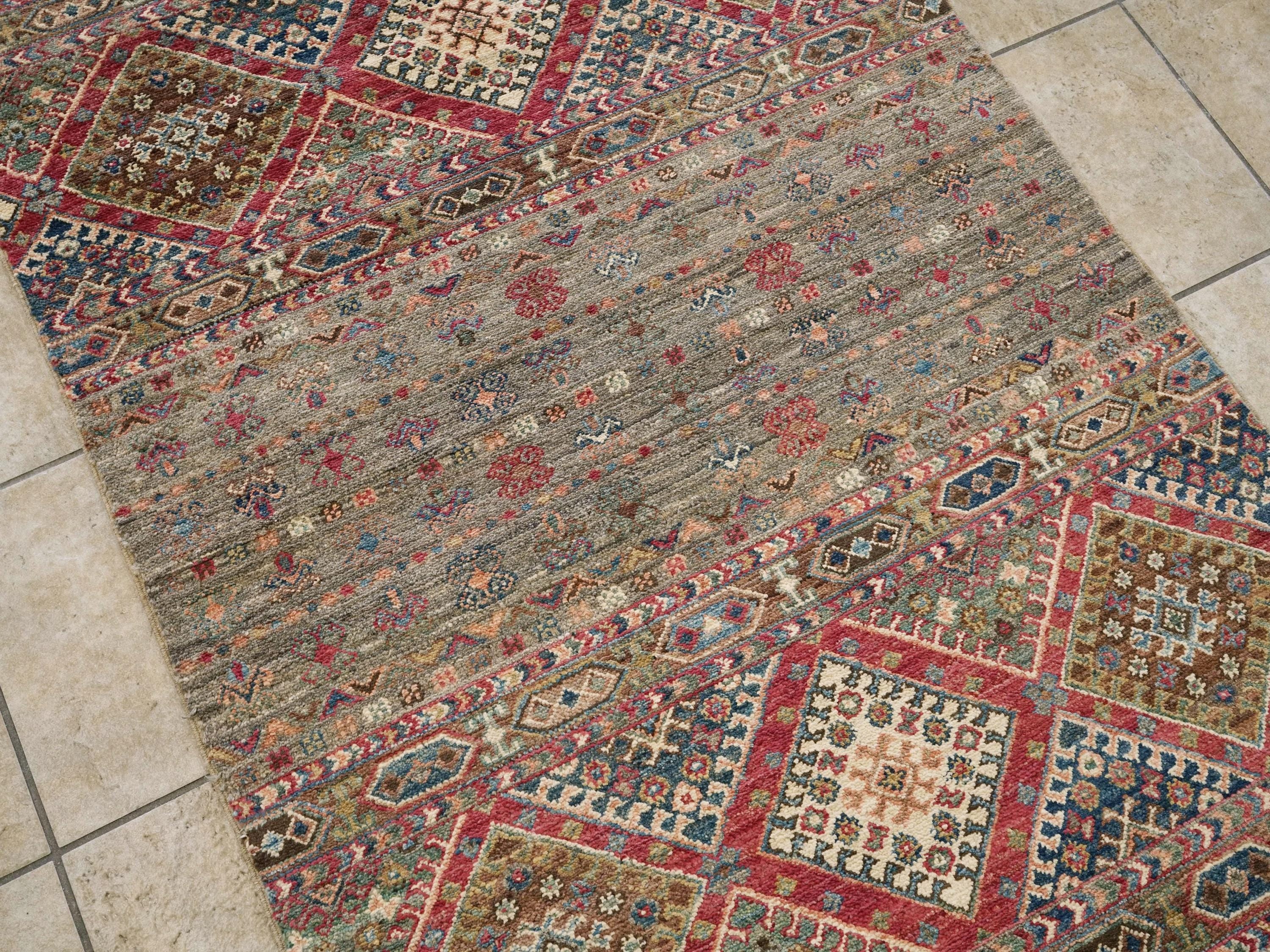 3x5 Ft Hand Knotted Khorjin Rug - Brown Oriental Rug