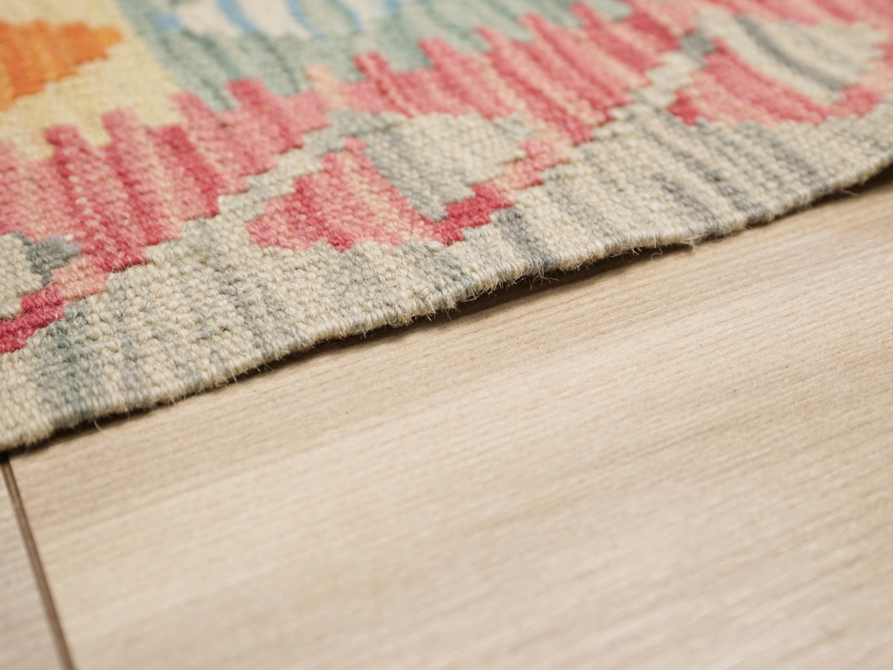 6x8 Ft Orange Tribal Kilim Rug - Flat Weave Afghan Rug