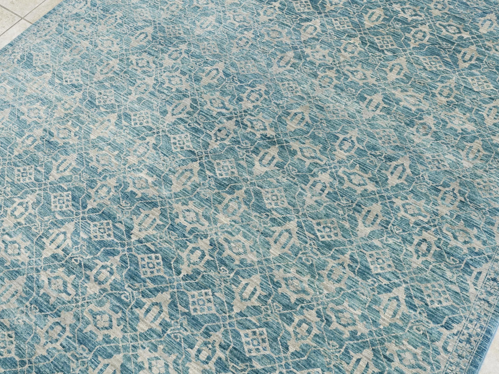 6x9 Ft Blue Heriz Rug - Hand Knotted Area Rug - Persian Design