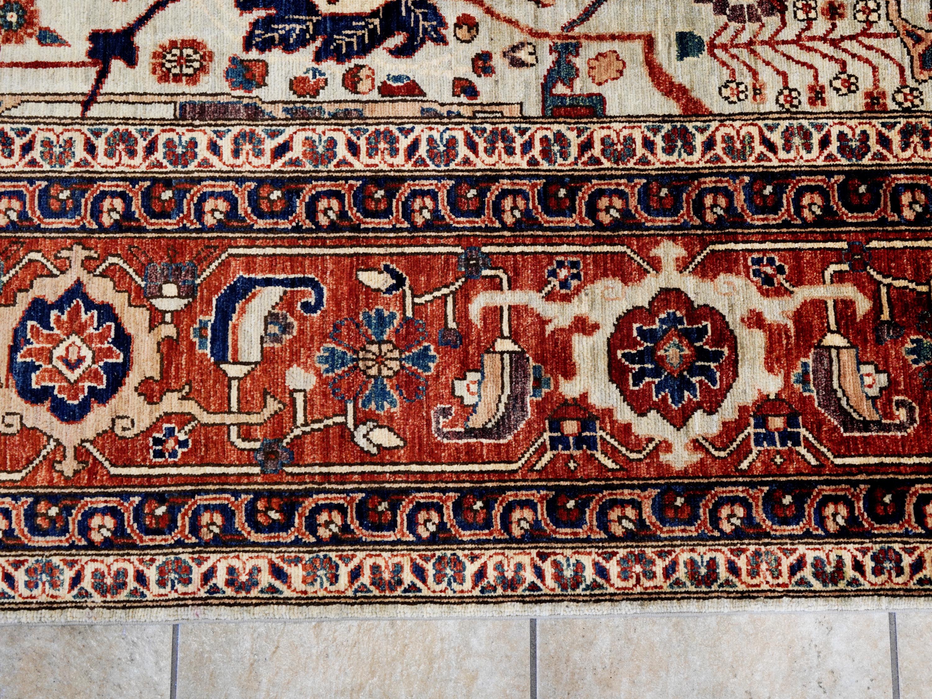 9x12 Ft Red & Gray Bidjar Rug - Afghan Oriental Area Rug - Persian Design