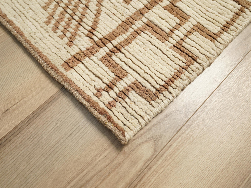 10 Ft Beige Moroccan Runner Rug - Afghan Handmade Hallway Rug