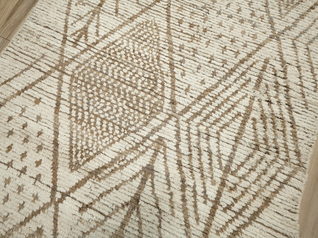 13 Ft Beige Moroccan Runner Rug - Afghan Tribal Rug