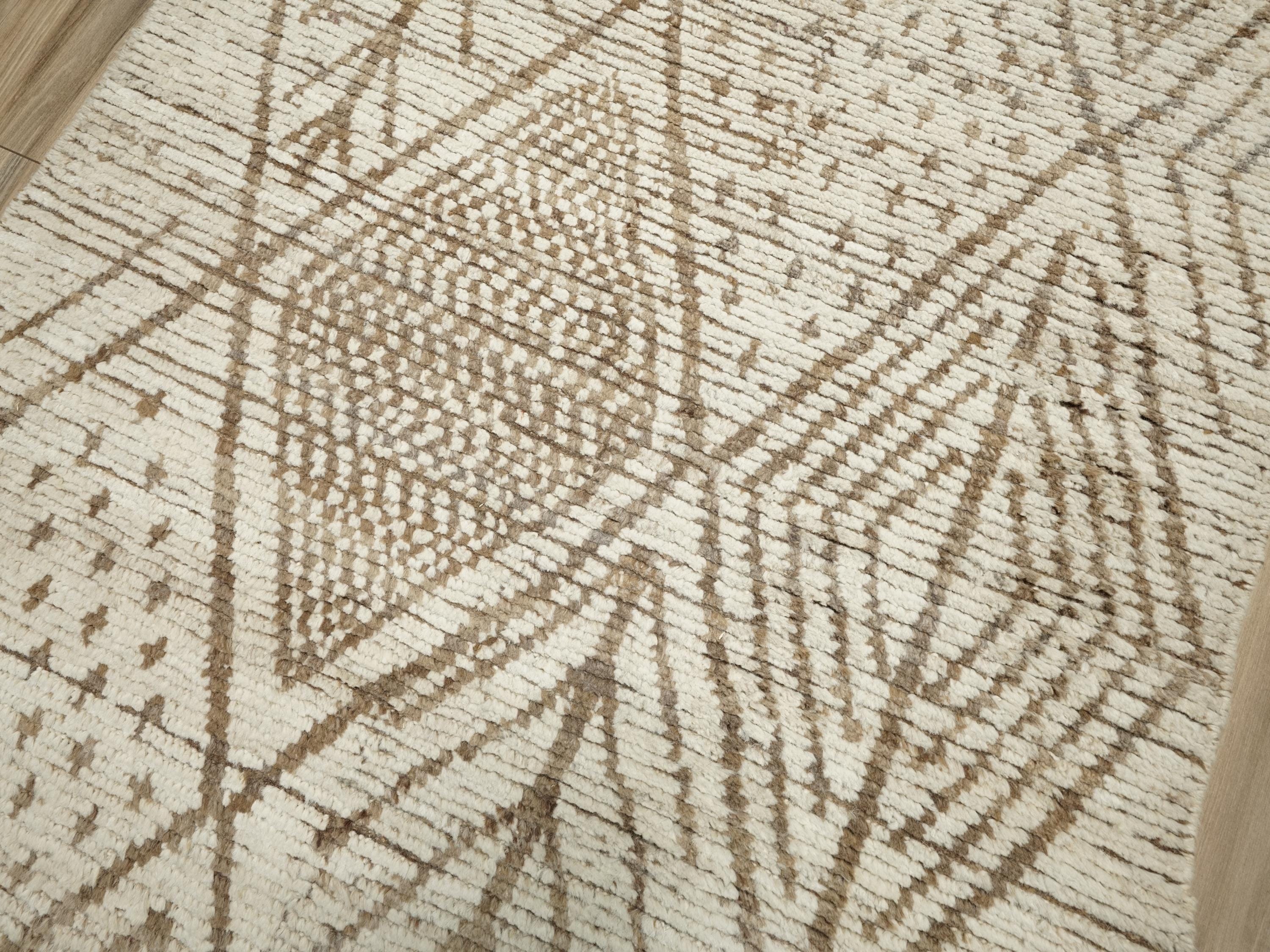 13 Ft Beige Moroccan Runner Rug - Afghan Tribal Rug