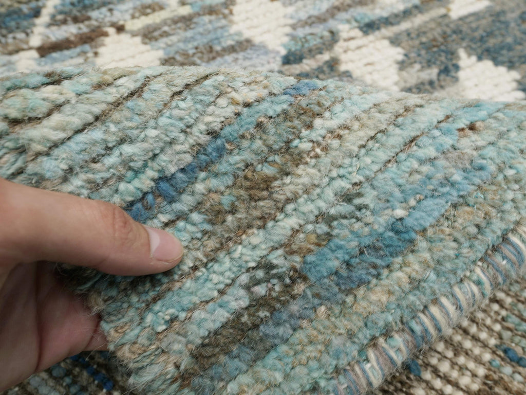 3x5 Ft Blue Moroccan Rug - Hand Knotted Area Rug