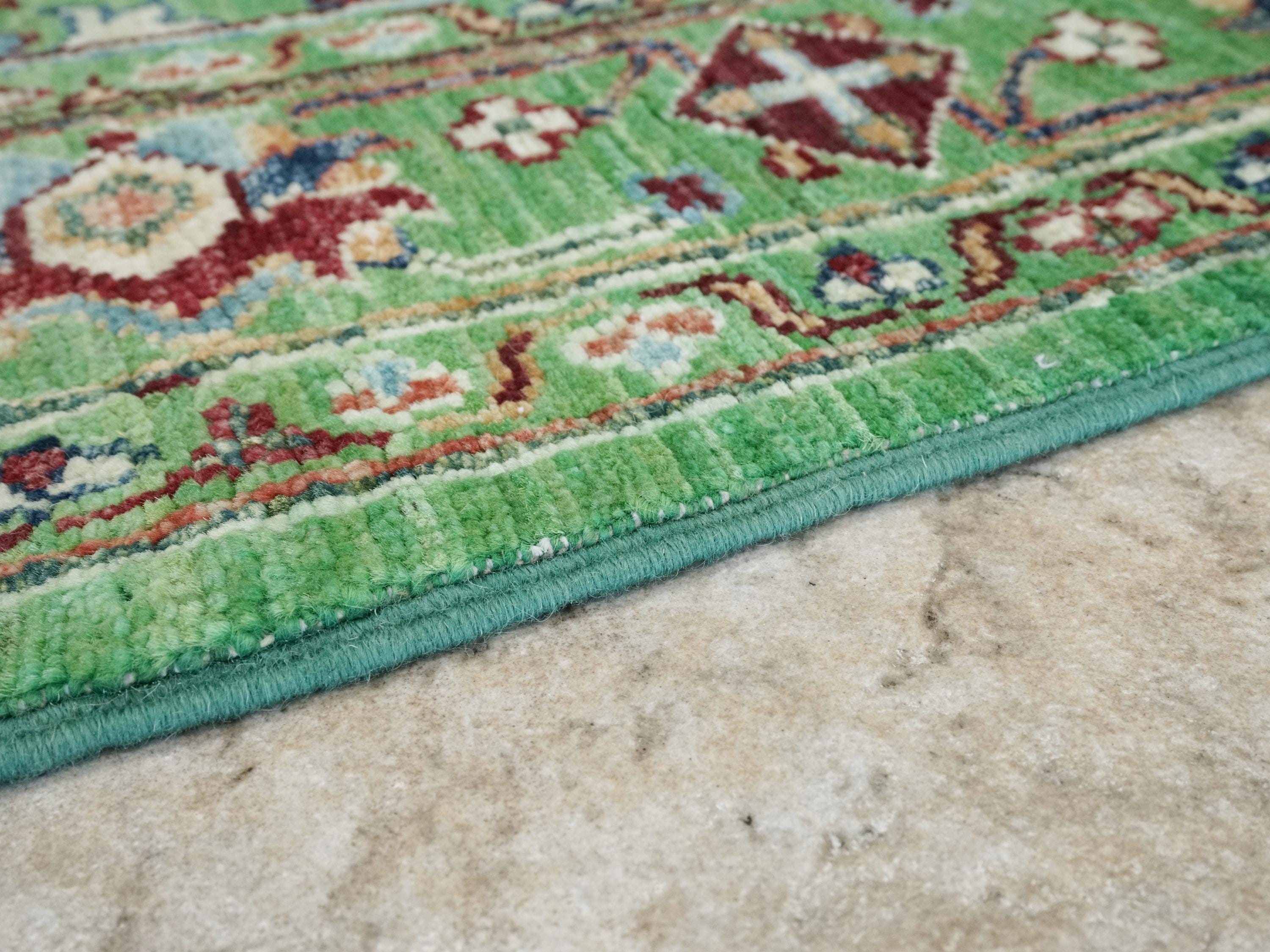 4x6 Ft Green Bidjar Rug - Hand Knotted Oriental Rug - Persian Design