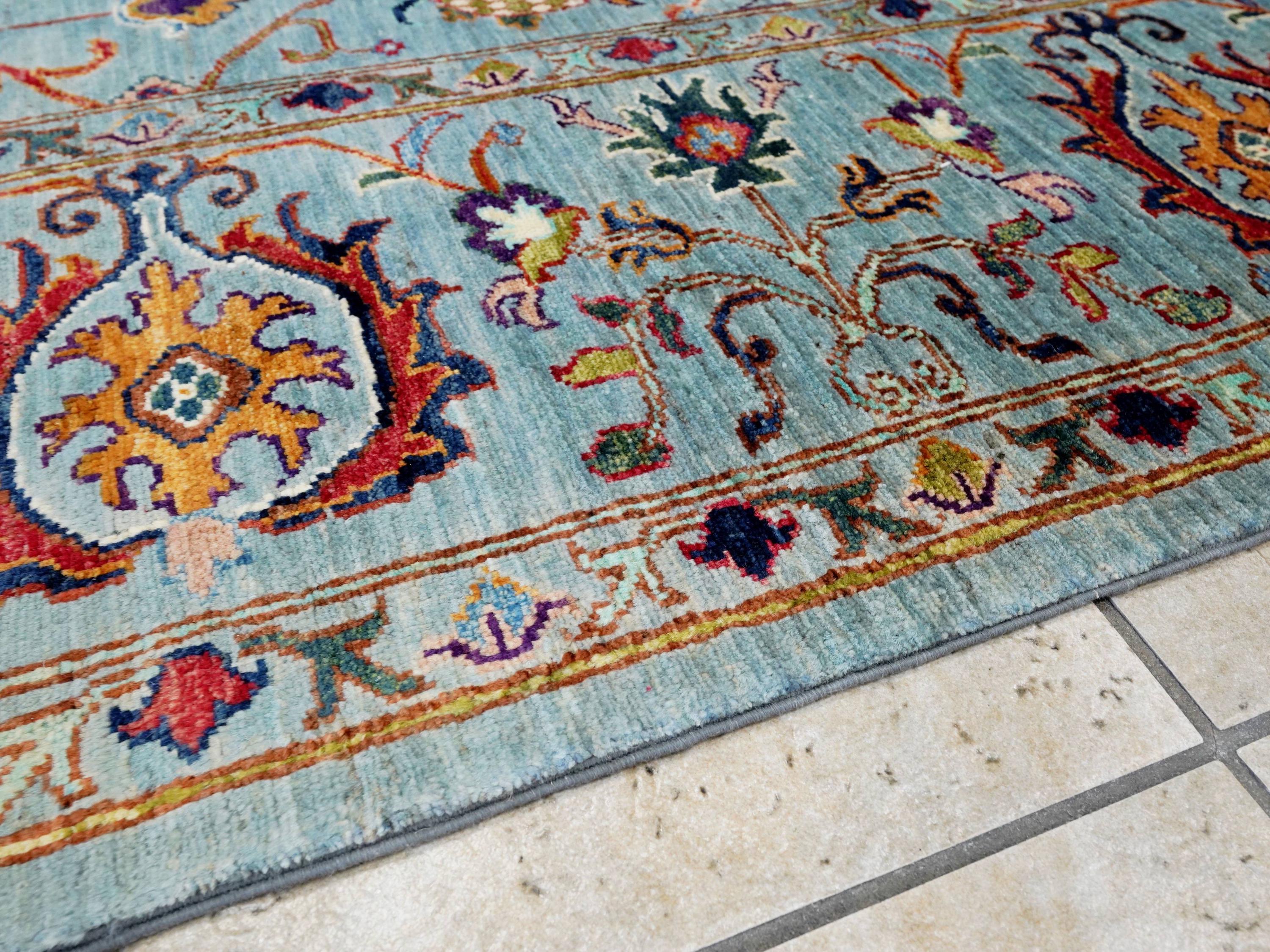 9x12 Ft Gray Serapi Rug - Afghan Oriental Area Rug - Persian Design