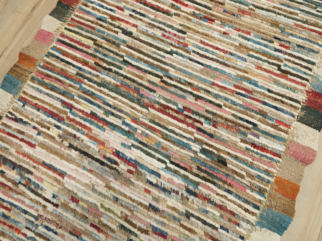 12 Ft Colorful Moroccan Runner Rug - Hand Knotted Wool Runner