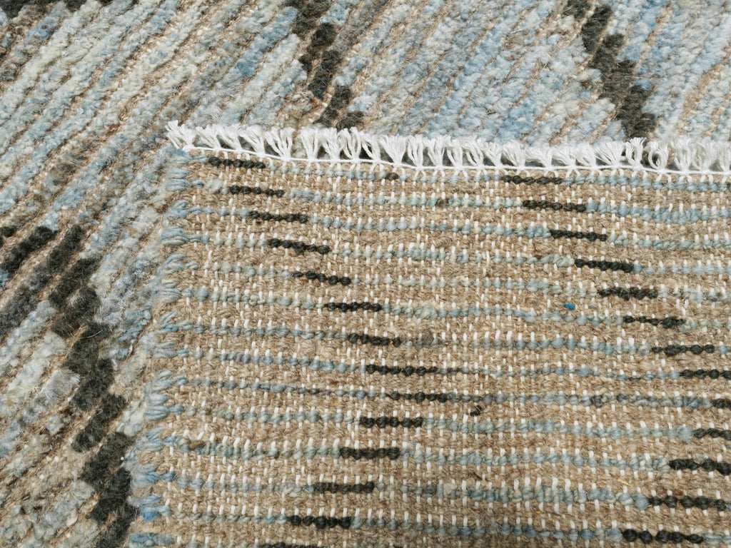 3x5 Ft Hand Knotted Moroccan Rug - Light Blue Area Rug