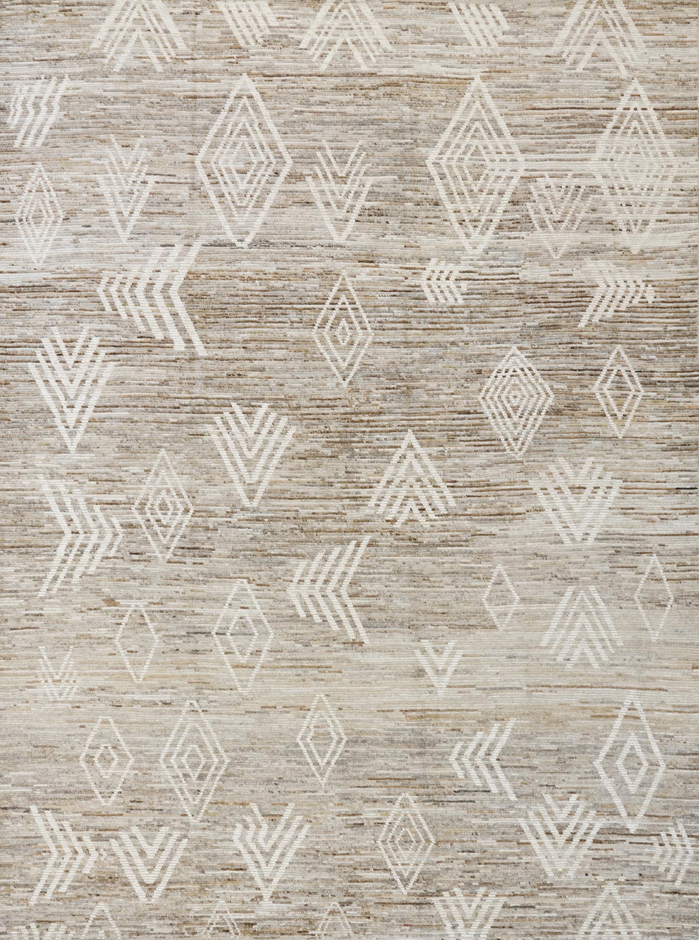 10x14 Ft Handmade Moroccan Rug - Light Brown Wool Rug