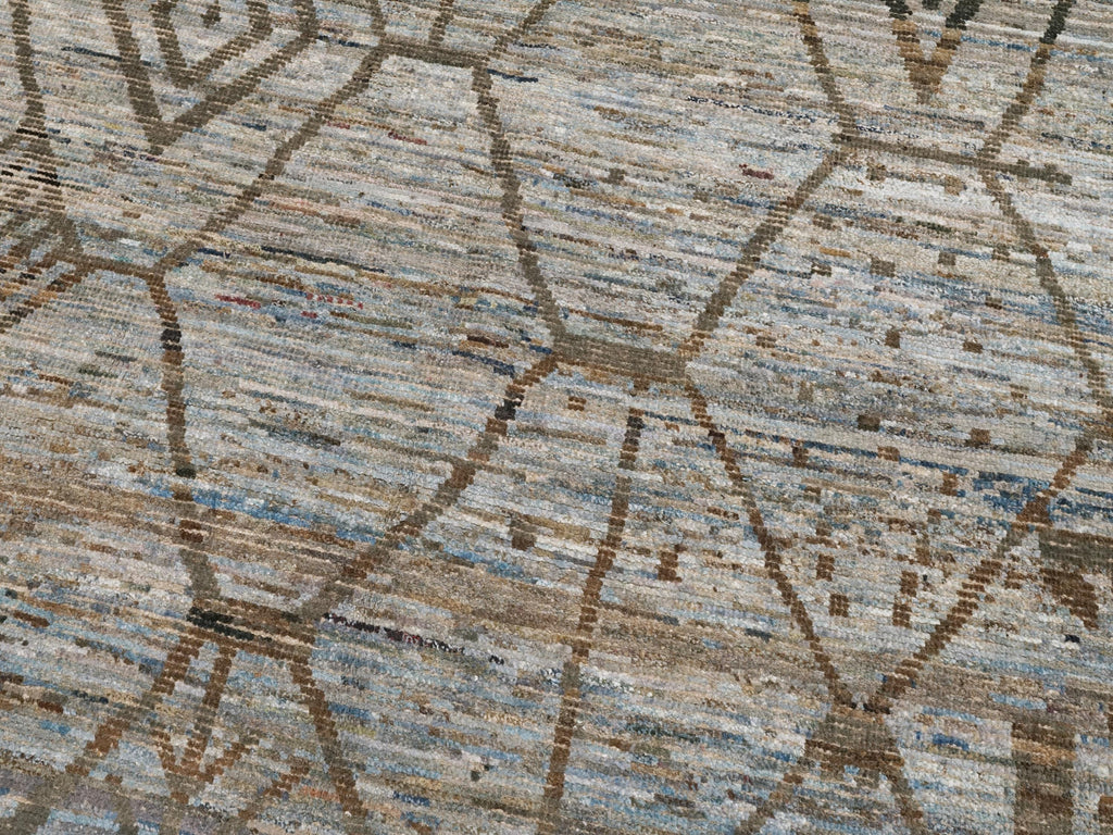 6x9 Ft Blue Moroccan Rug - Afghan Handmade Area Rug