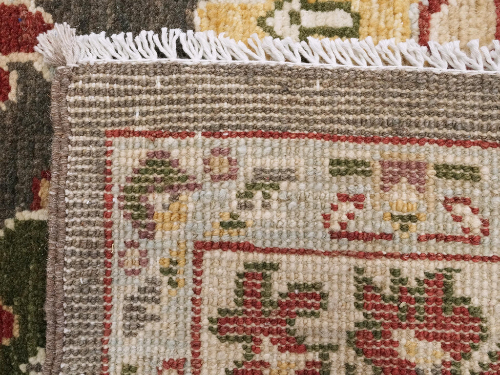6x9 Ft Green & Beige Oushak Rug - Oriental Area Rug - Floral Design