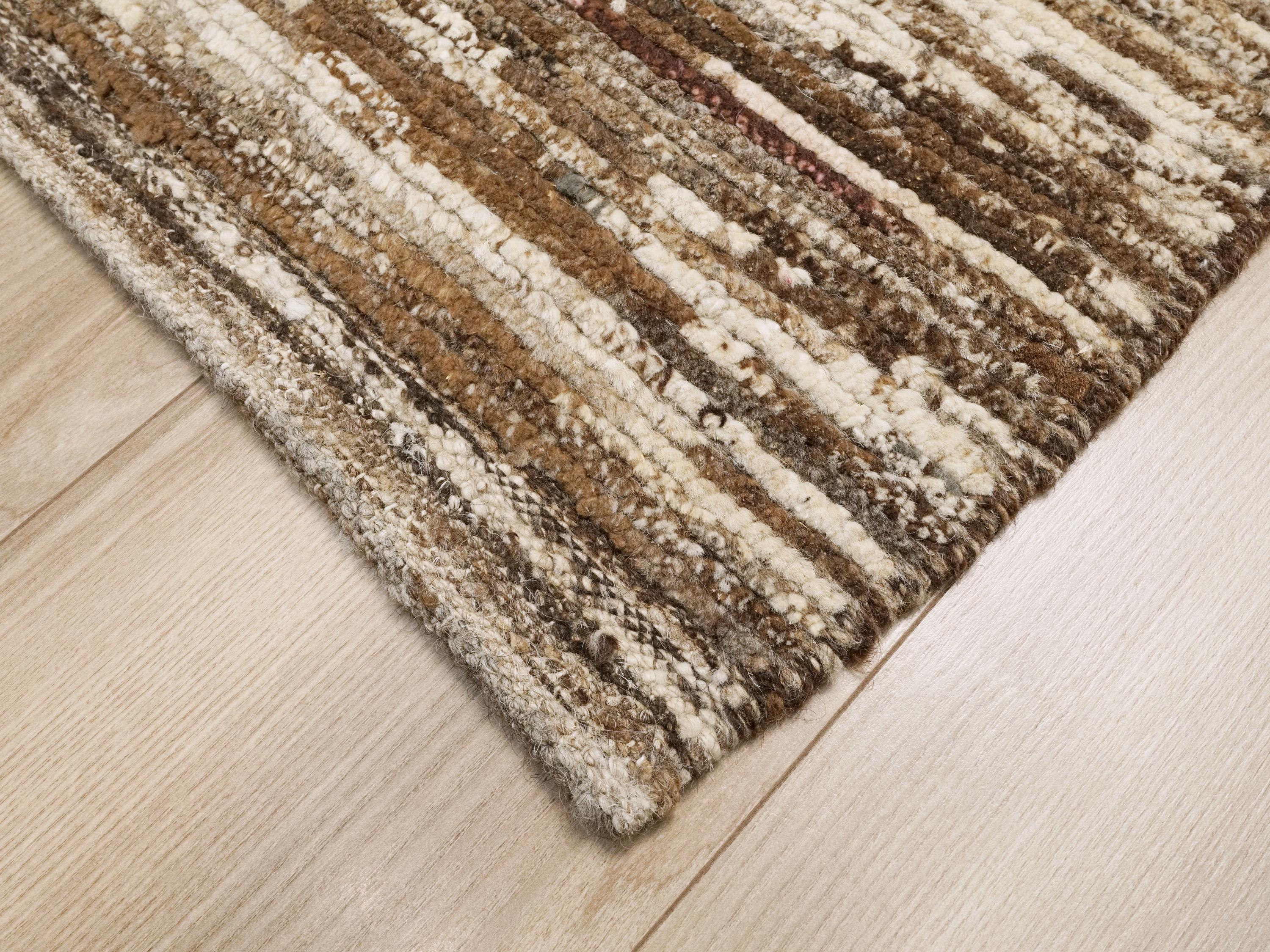 6x8 Ft Brown Moroccan Rug - Afghan Handmade Area Rug