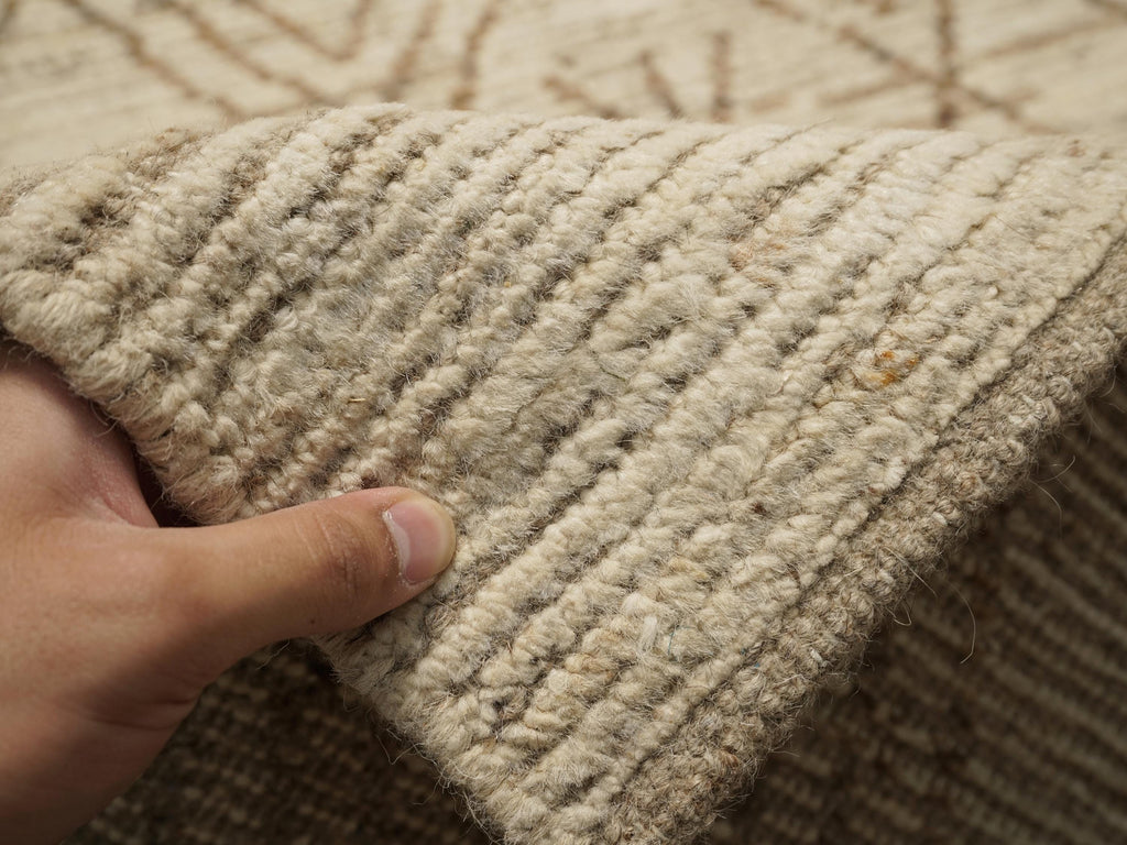 16 Ft Beige Moroccan Runner Rug - Afghan Wool Hallway Rug