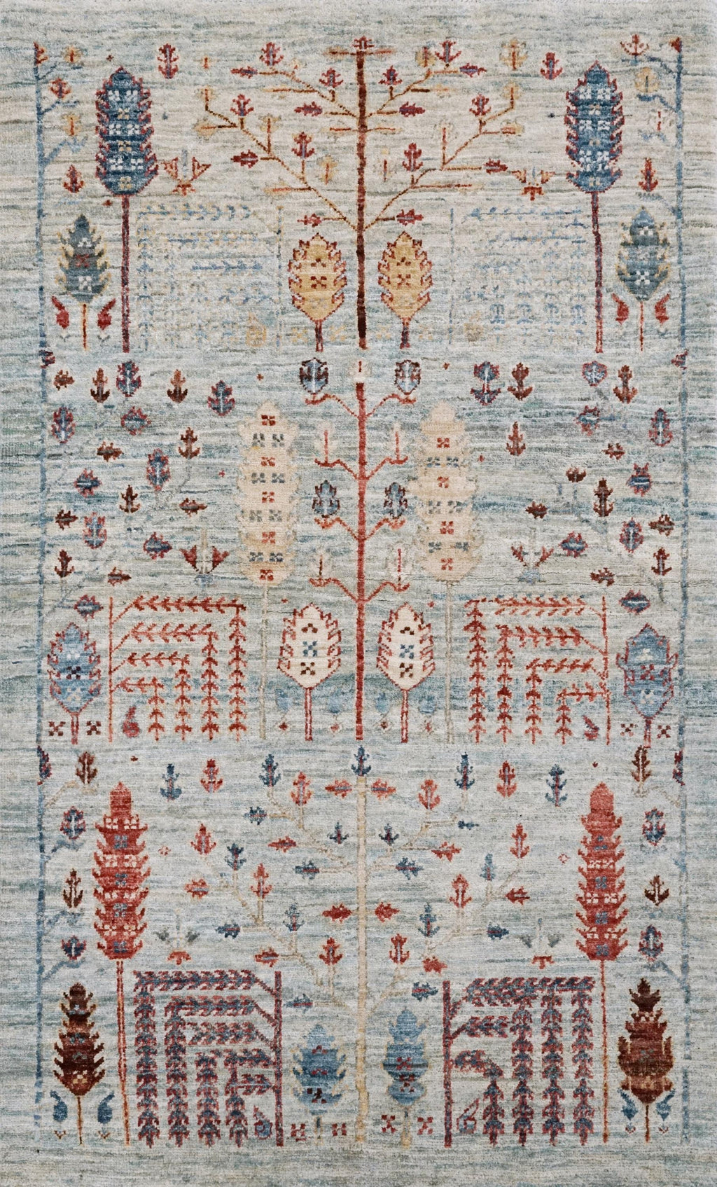 3x5 Ft Light Blue Serapi Rug - Oriental Wool Rug - Traditional Persian Design