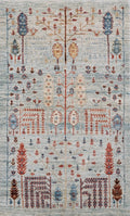3x5 Ft Light Blue Serapi Rug - Oriental Wool Rug - Traditional Persian Design