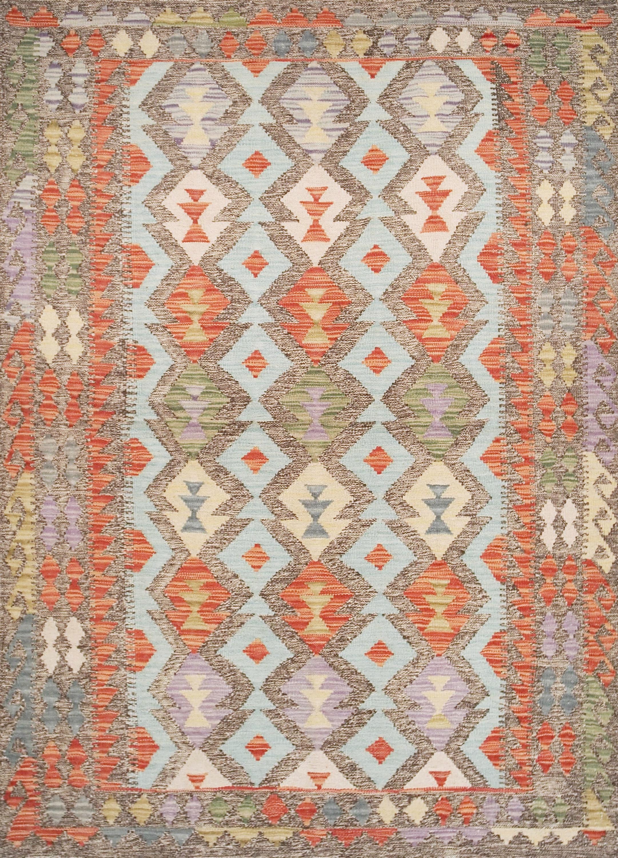 4x6 Ft Red Maimana Kilim Rug - Afghan Flat Weave