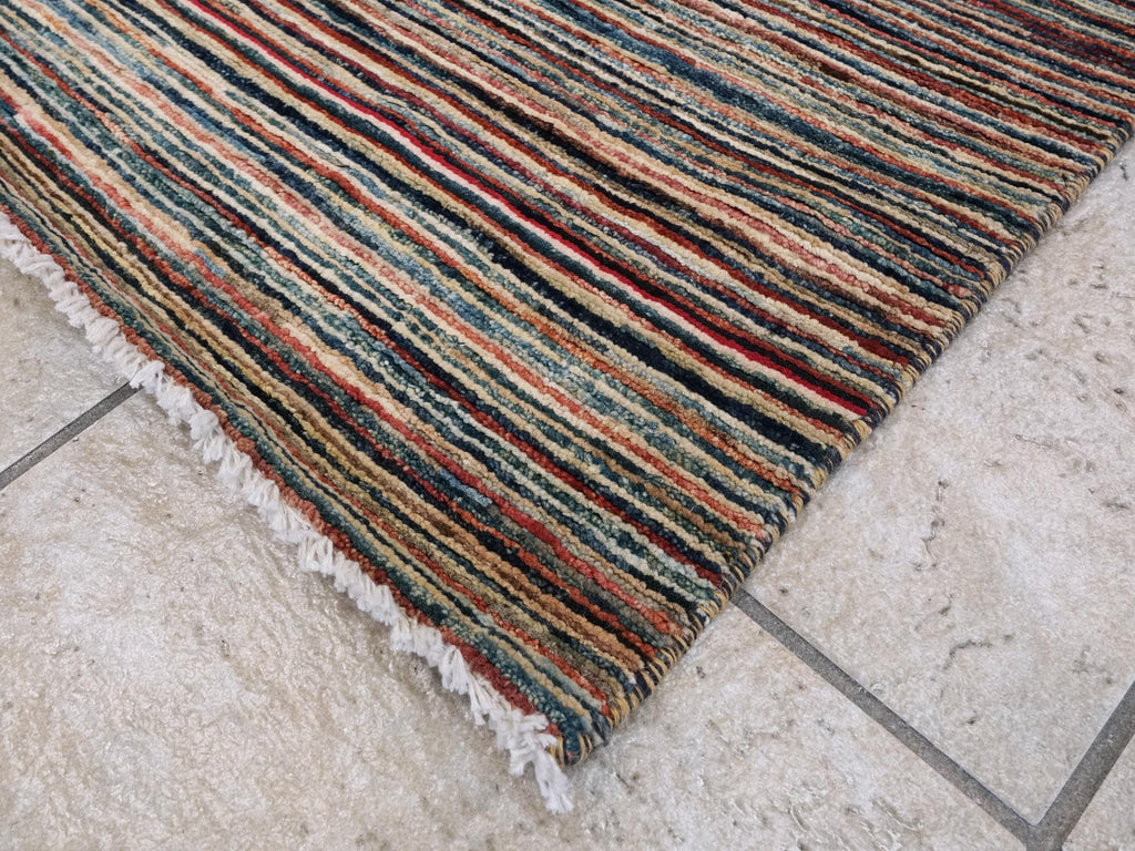 6x8 Ft Colorful Handmade Gabbeh Rug - Afghan Wool Area Rug