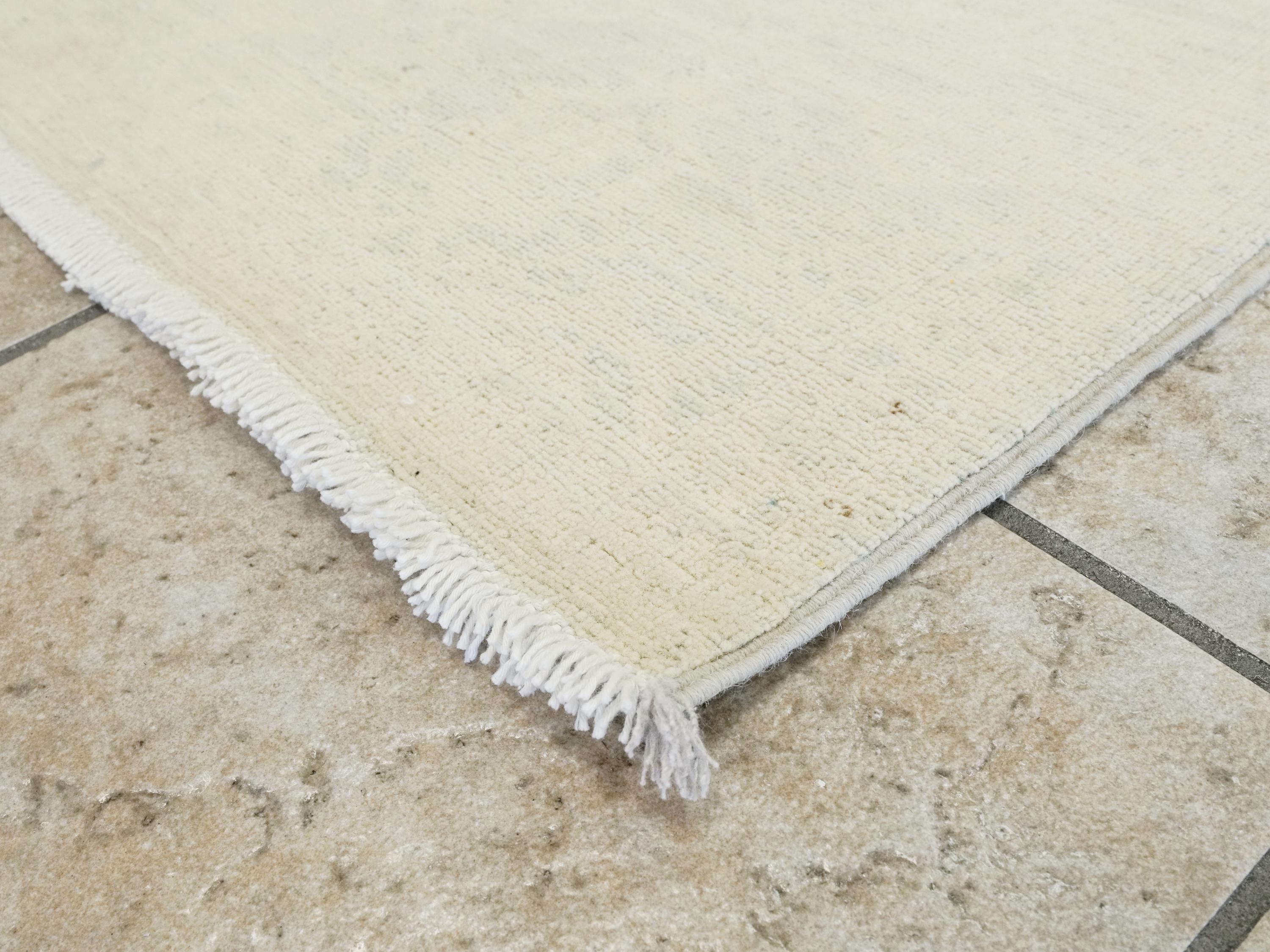 7 Ft Vintage Heriz Runner - Hand Knotted Wool Rug - Beige Persian Style