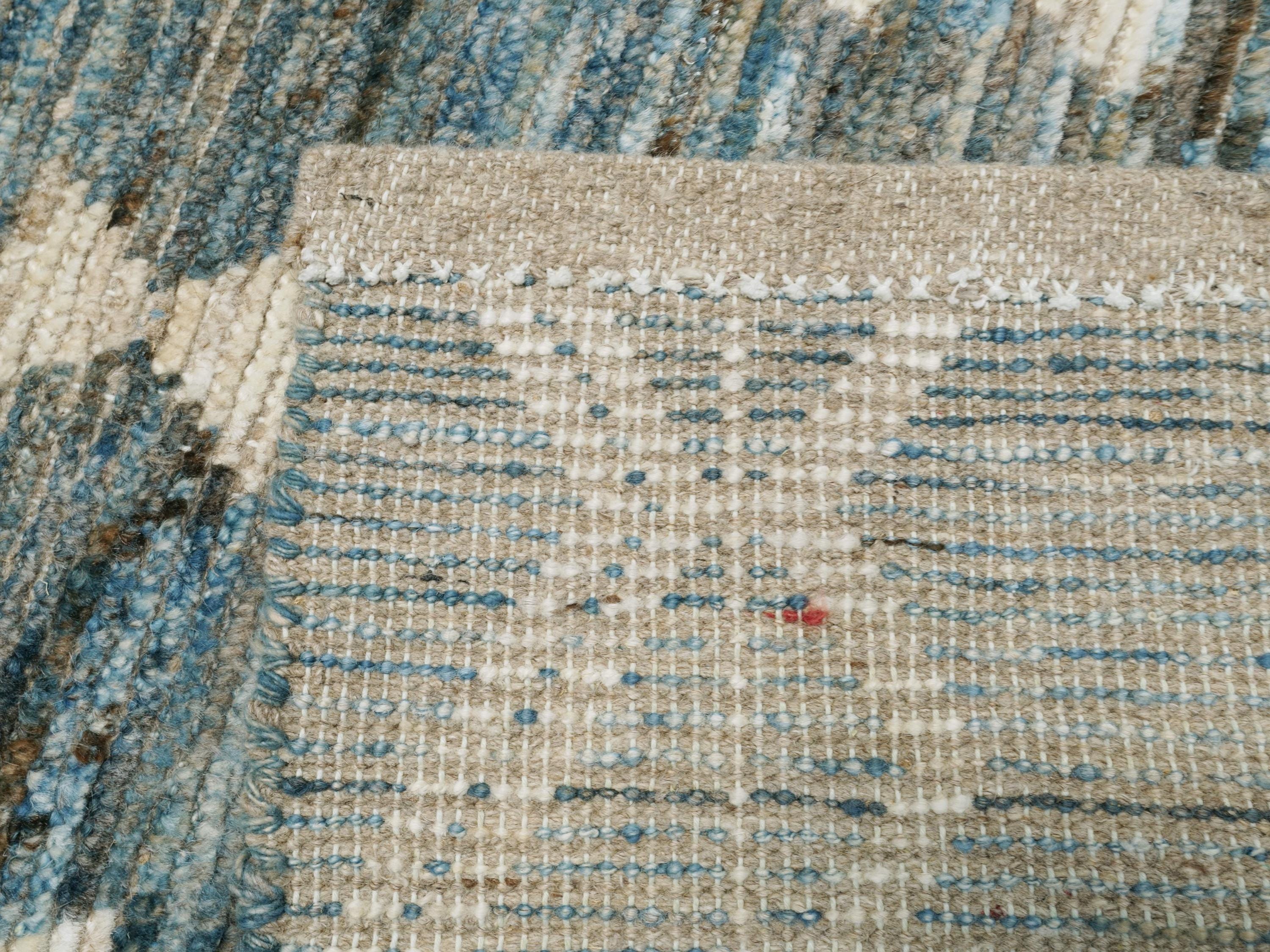 3x5 Ft Blue Moroccan Rug - Afghan Wool Tribal Rug