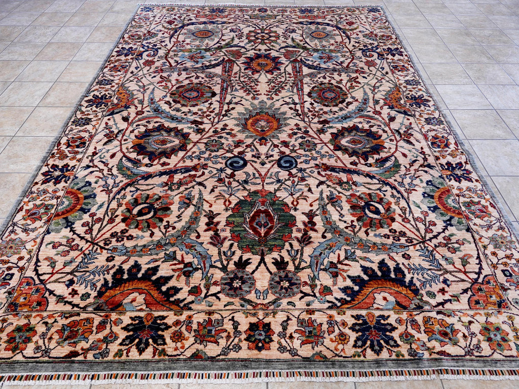 9x12 Ft Beige Serapi Rug - Afghan Oriental Area Rug - Persian Design