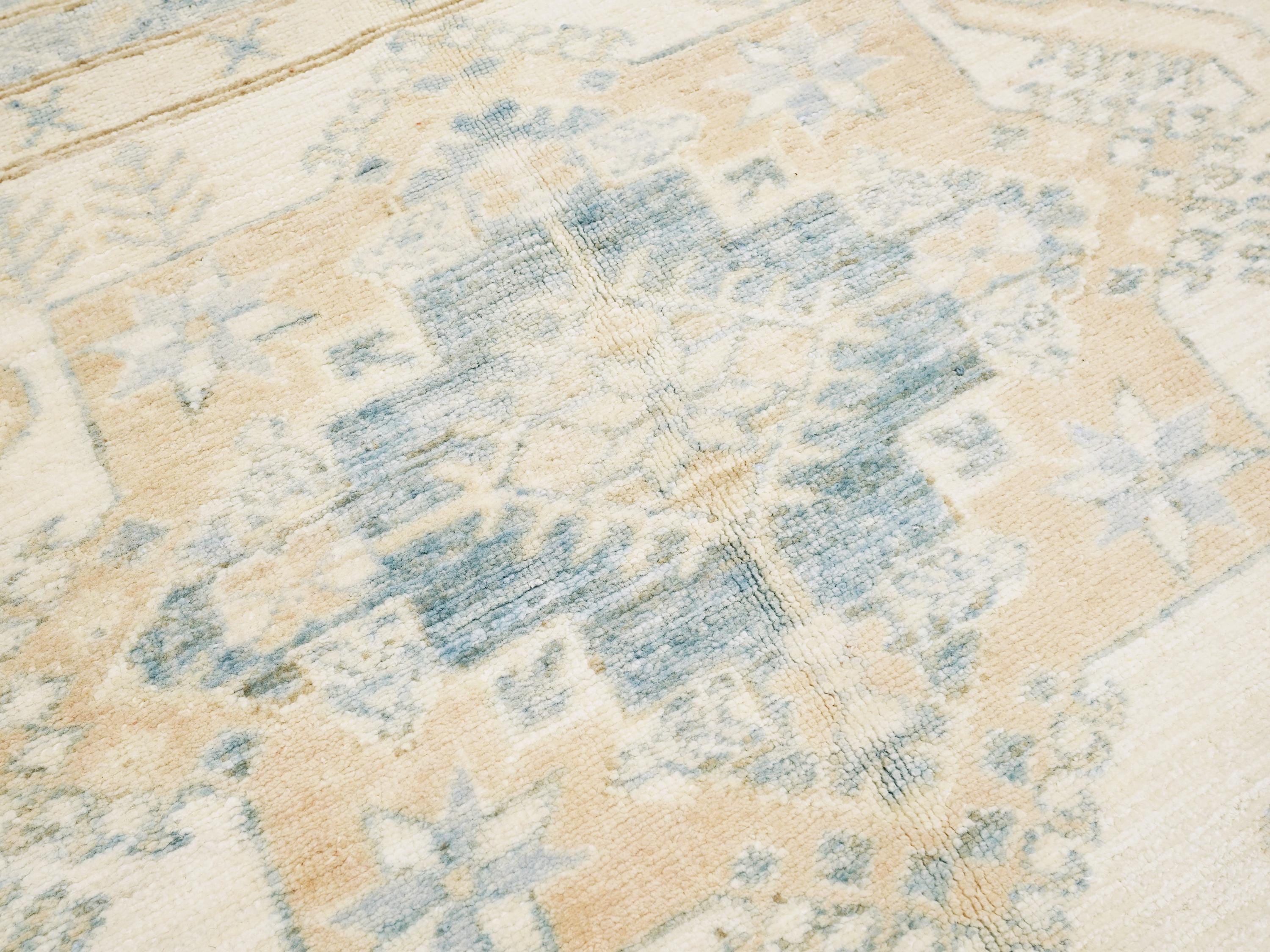 5x8 Ft Beige Heriz Rug - Afghan Wool Area Rug
