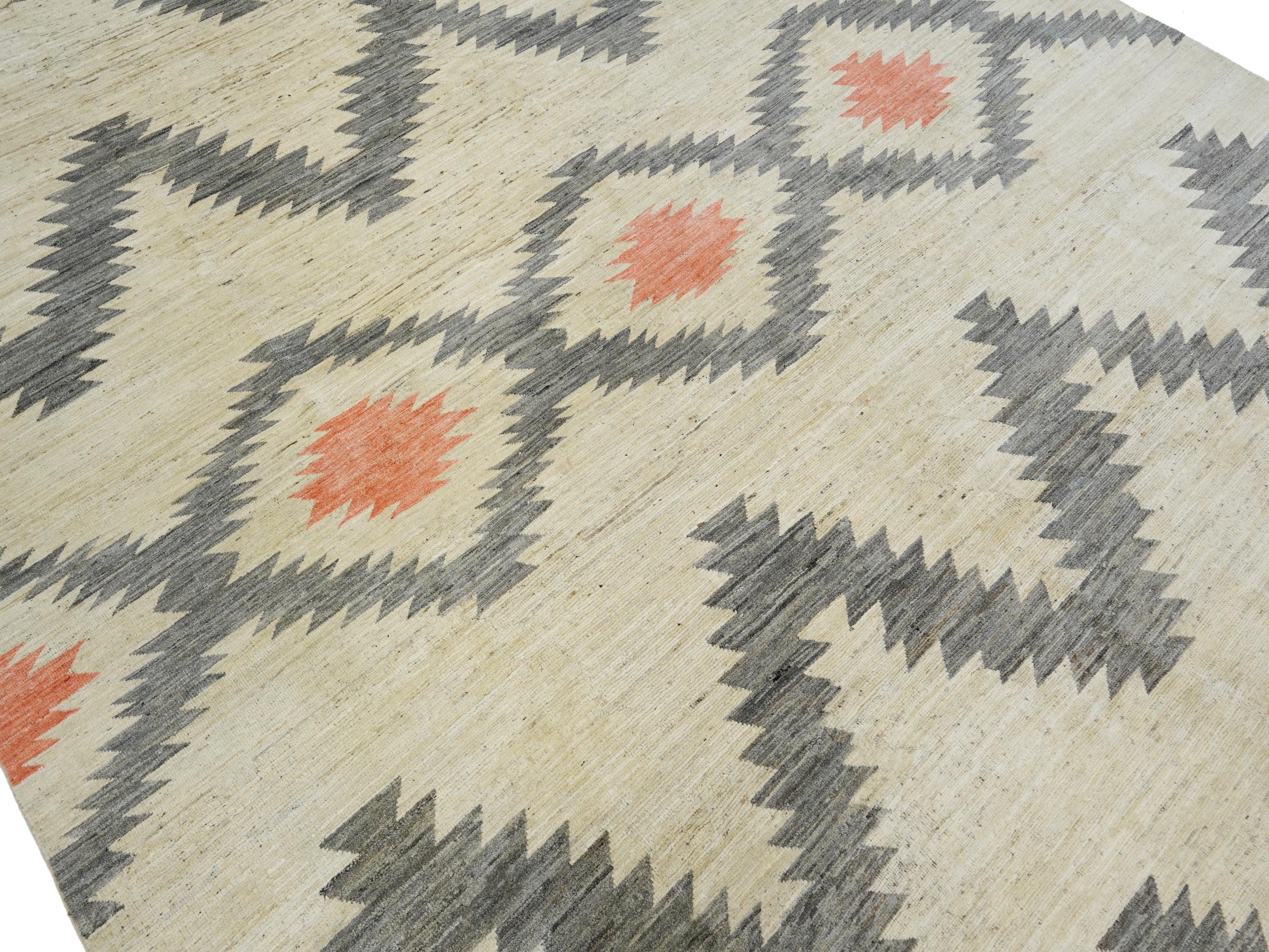 10x14 Ft Light Blue Gabbeh Rug - Hand Knotted Oriental Wool Rug