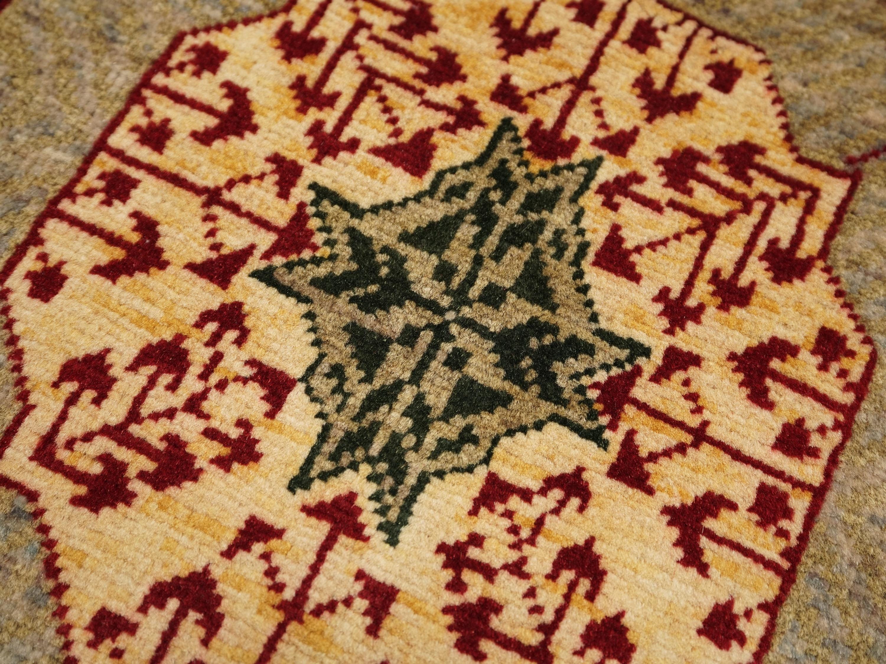 2x3 Ft Hand Knotted Mamluk Rug - Oriental Accent Rug