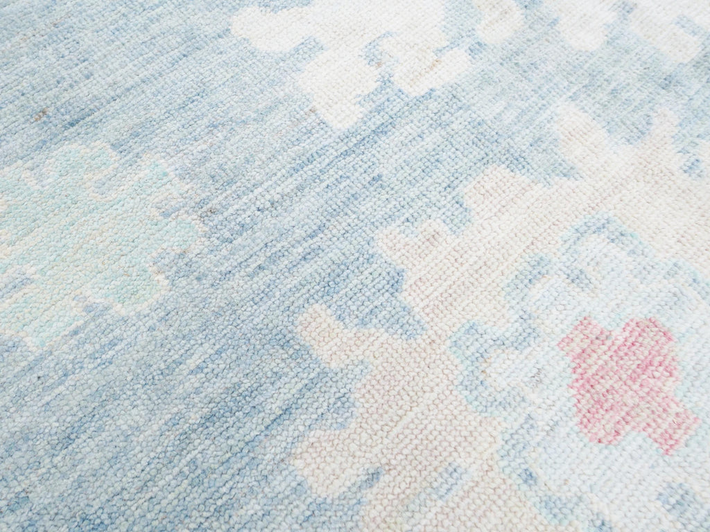 12x15 Ft Muted Ushak Rug - Traditional Wool Area Rug - Greenish Blue Turkish design