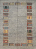 9x14 Ft Gray Gabbeh Rug - Hand Knotted Afghan Area Rug