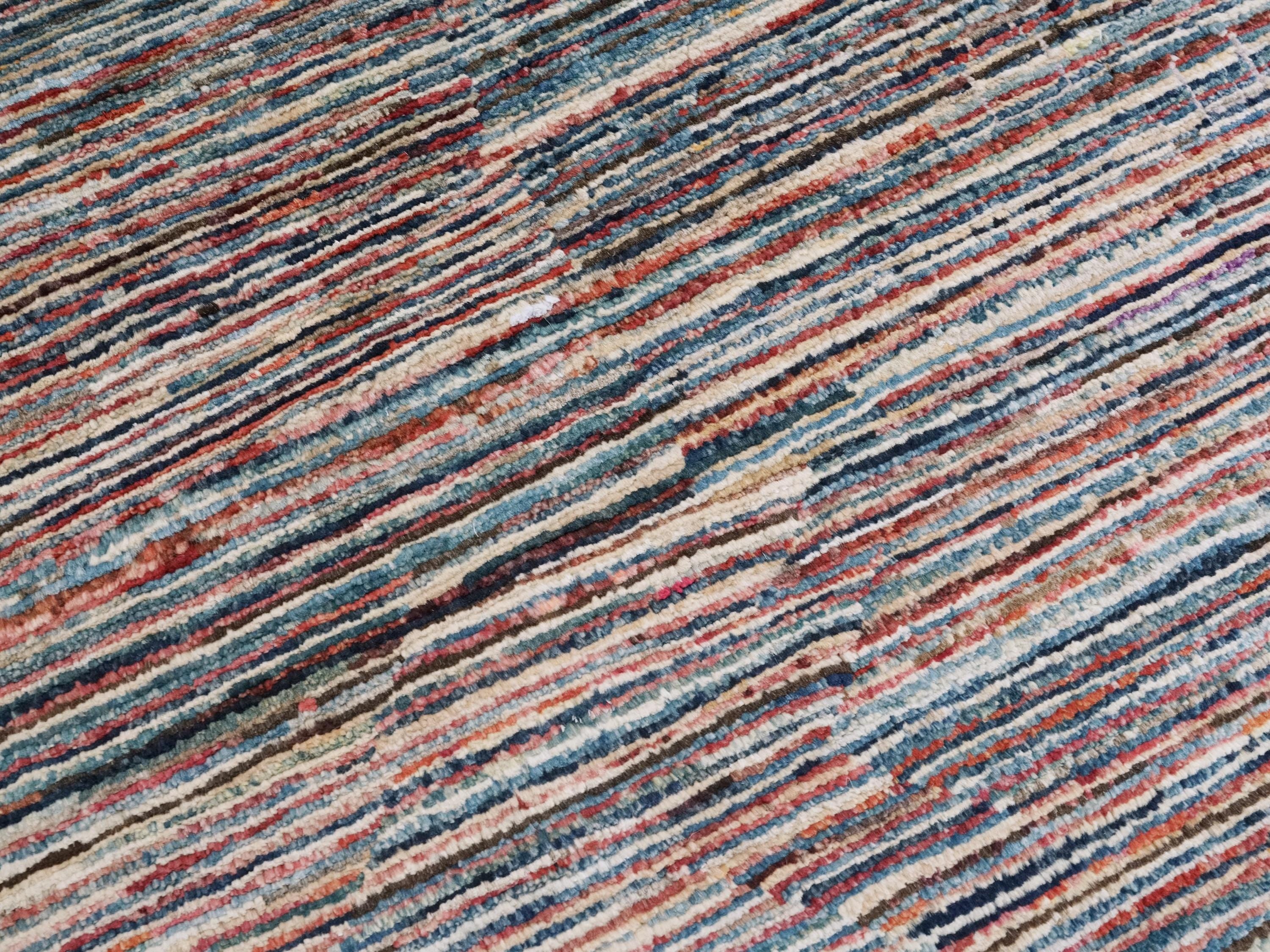 7x10 Ft Handmade Gabbeh Rug - Afghan Wool Area Rug - Plain Design