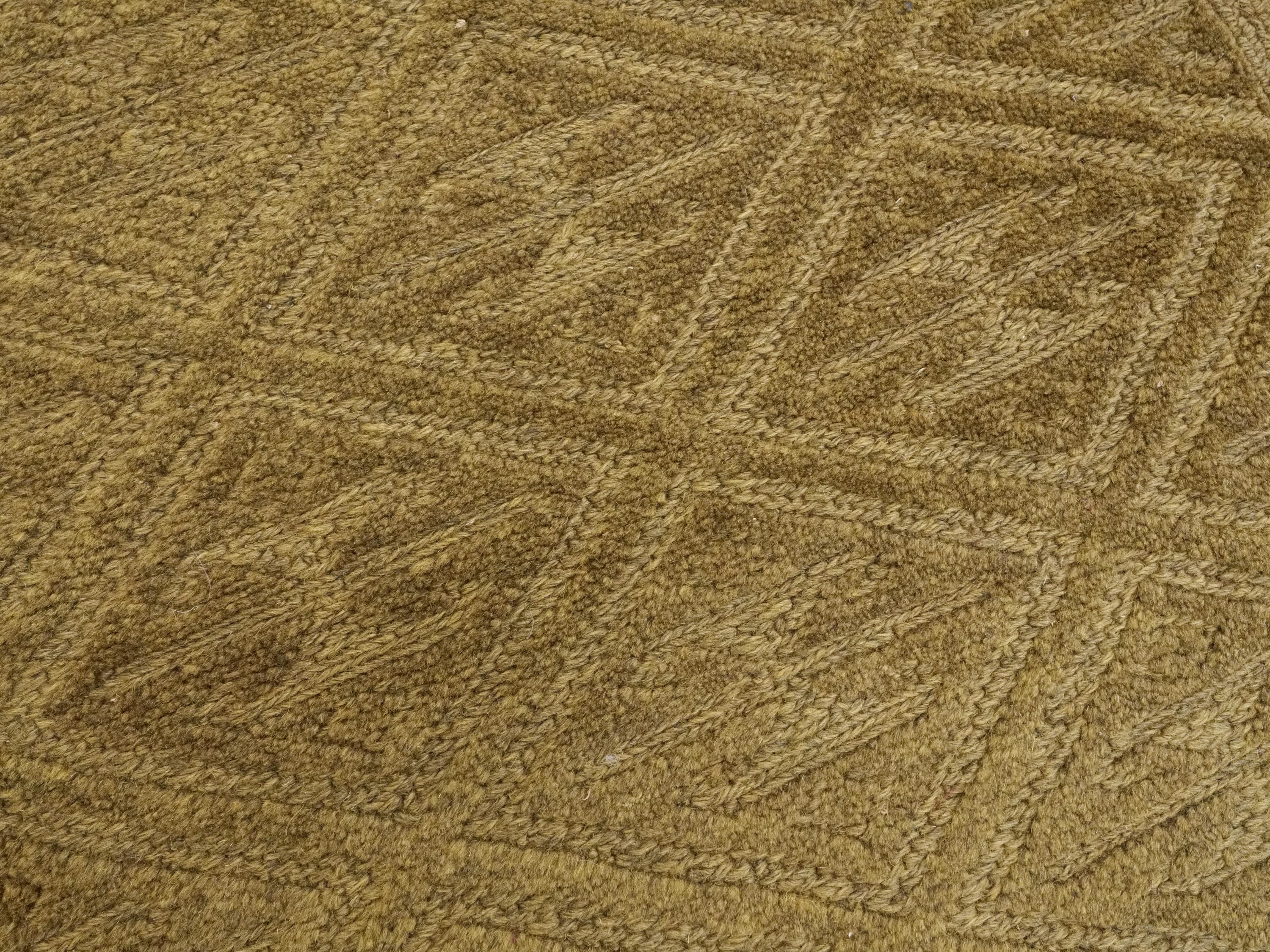 7x9 FT Hand Knotted Wool Kilim Rug - Light Brown Tribal Design