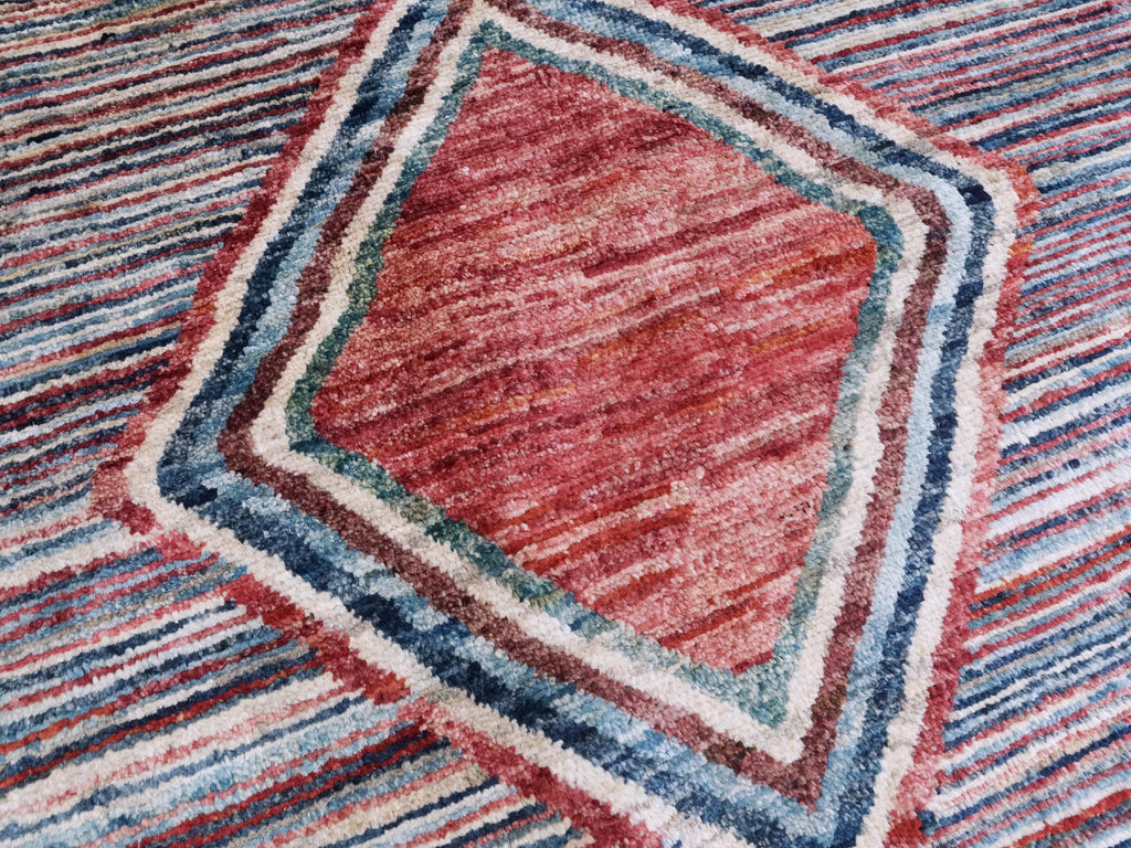 6x10 Ft Multicolor Gabbeh Rug - Afghan Wool Area Rug - Tribal Design