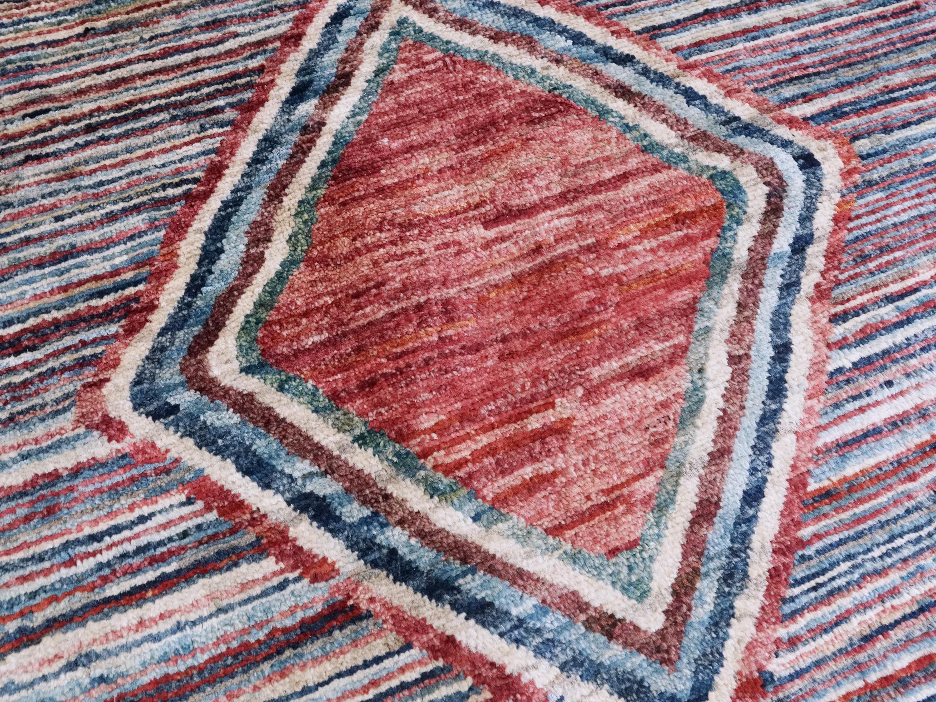 6x10 Ft Multicolor Gabbeh Rug - Afghan Wool Area Rug - Tribal Design
