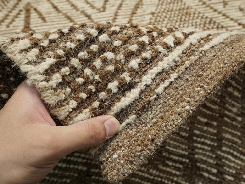 10 Ft Beige Moroccan Runner Rug - Afghan Wool Runner